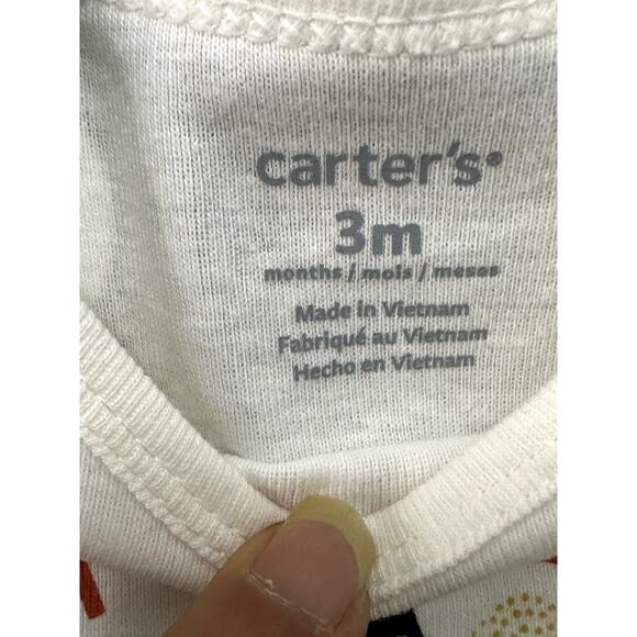 Carter's One Piece Pants Long Sleeve "Totally Stuffed" Turkey Cream 3months NWT - Picture 8 of 8